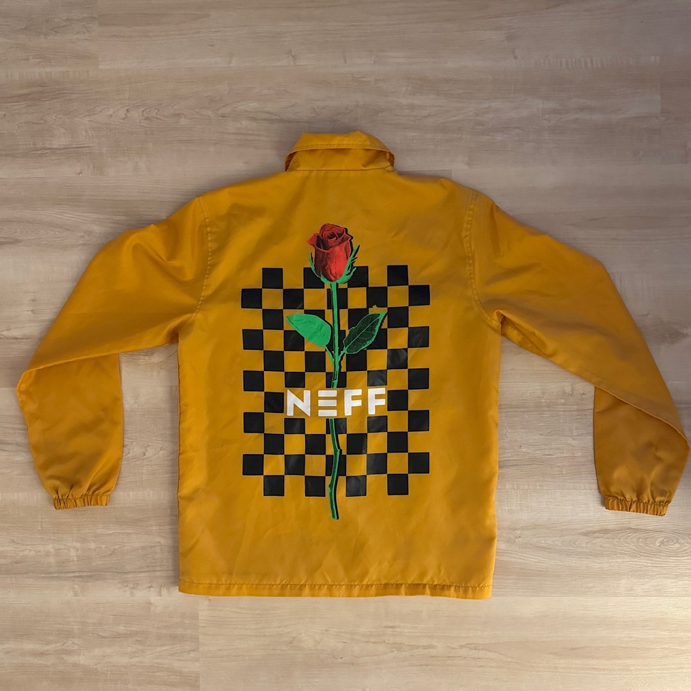 Neff - Rose Checkerboard - Mustard Yellow / Coaches Jacket - Men’s M